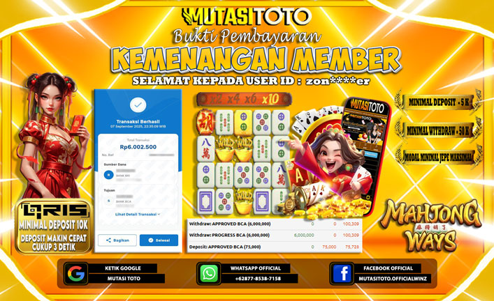 KEMENANGAN MEMBER BERMAIN DI PG SOFT MAHJONG WAYS