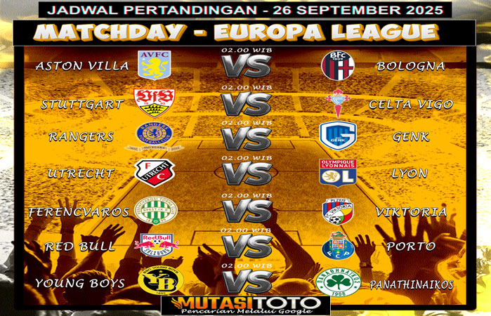 JADWAL PERTANDINGAN LIGA TOP EROPA