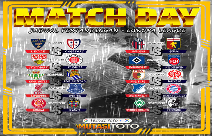 JADWAL BOLA HARI INI !!!