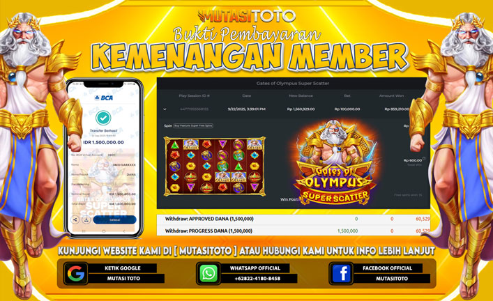 KEMENANGAN MEMBER BERMAIN DI GATES OF OLYMPUS SUPER SCATTER