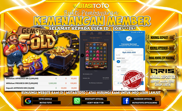 KEMENANGAN MEMBER BERMAIN DI PG SOFT GEMSTONES GOLD