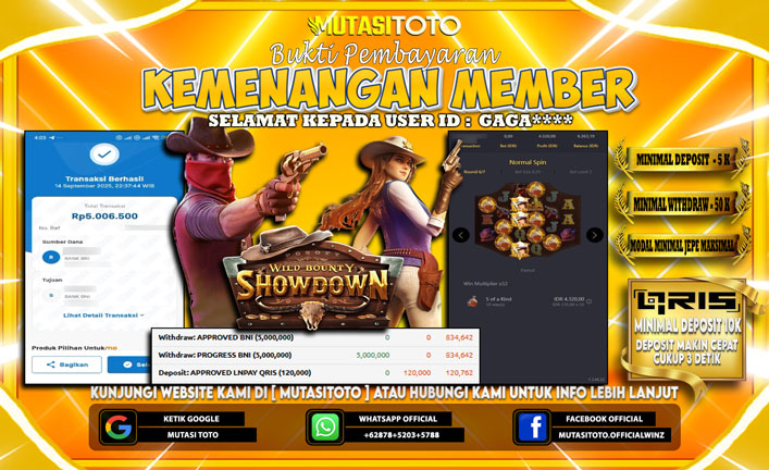 KEMENANGAN MEMBER BERMAIN DI PG SOFT WILD BOUNTY SHOWDOWN