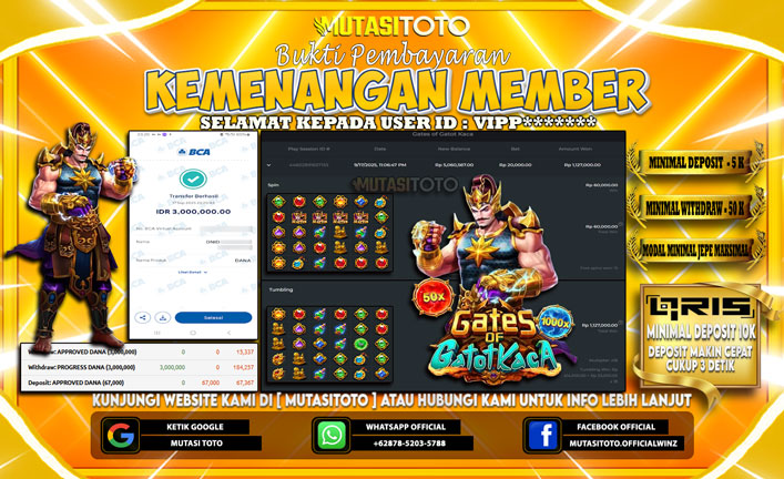 KEMENANGAN MEMBER BERMAIN DI GATES OF GATOT KACA