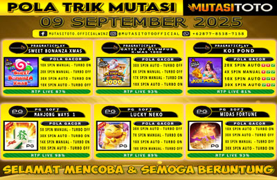POLA GACOR TERUPDATE 09 SEPTEMBER 2025 – MUTASITOTO