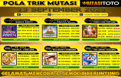 POLA GACOR TERUPDATE 13 SEPTEMBER 2025 – MUTASITOTO