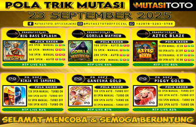 POLA GACOR TERUPDATE 23 SEPTEMBER 2025 – MUTASITOTO