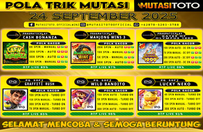 POLA GACOR TERUPDATE 24 SEPTEMBER 2025 – MUTASITOTO