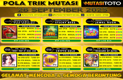 POLA GACOR TERUPDATE 26 SEPTEMBER 2025 – MUTASITOTO