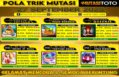POLA GACOR TERUPDATE 27 SEPTEMBER 2025 – MUTASITOTO