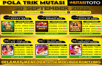 POLA GACOR TERUPDATE 30 SEPTEMBER 2025 – MUTASITOTO