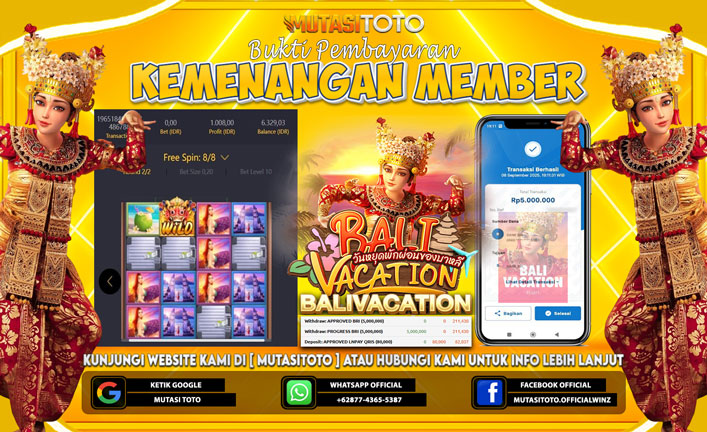 KEMENANGAN MEMBER BERMAIN DI PG SOFT BALI VACATION