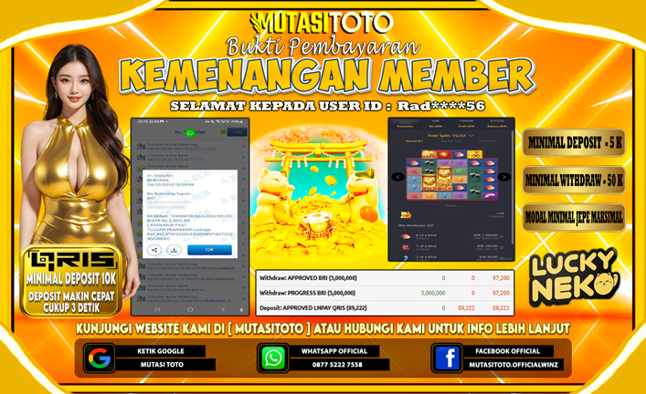 KEMENANGAN MEMBER BERMAIN DI PG SOFT LUCKY NEKO