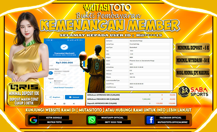 KEMENANGAN MEMBER BERMAIN DI SABA SPORTSBOOK