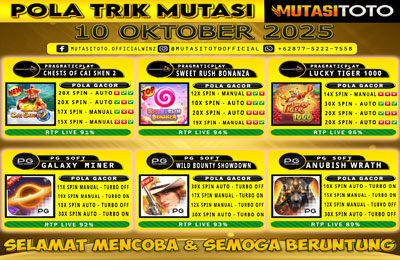 POLA GACOR TERUPDATE 10 OKTOBER 2025 – MUTASITOTO