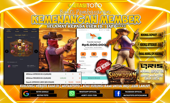 KEMENANGAN MEMBER BERMAIN DI WILD BOUNTY SHOWDOWN