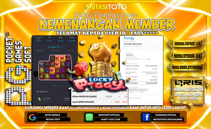 KEMENANGAN MEMBER BERMAIN DI PG SOFT LUCKY PIGGY