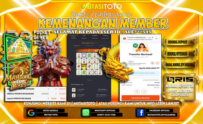 KEMENANGAN MEMBER BERMAIN DI PG SOFT MAHJONG WAYS 1