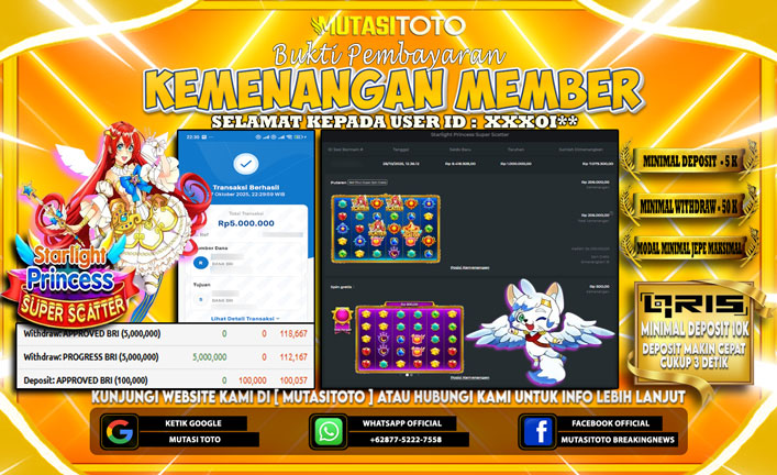 KEMENANGAN MEMBER BERMAIN STARLIGHT PRINCESS SUPER SCATTER