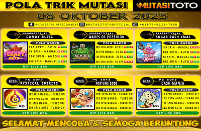 POLA GACOR TERUPDATE 08 OKTOBER 2025 – MUTASITOTO
