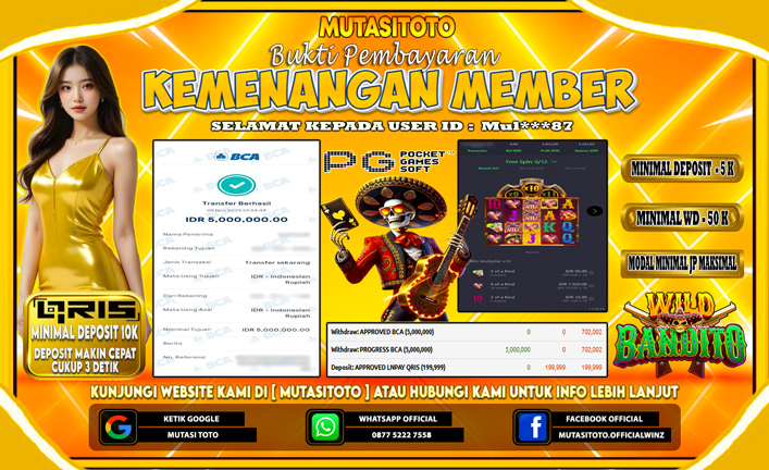 KEMENANGAN MEMBER BERMAIN DI PG SOFT WILD BANDITO