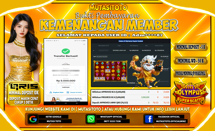 KEMENANGAN MEMBER BERMAIN GATES OF OLYMPUS SUPER SCATTER