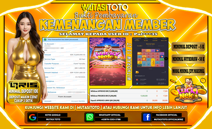 KEMENANGAN MEMBER BERMAIN DI PG SOFT LUCKY NEKO