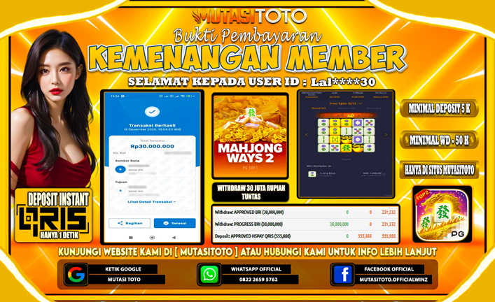 KEMENANGAN MEMBER BERMAIN PG SOFT- MAHJONG WAYS 2